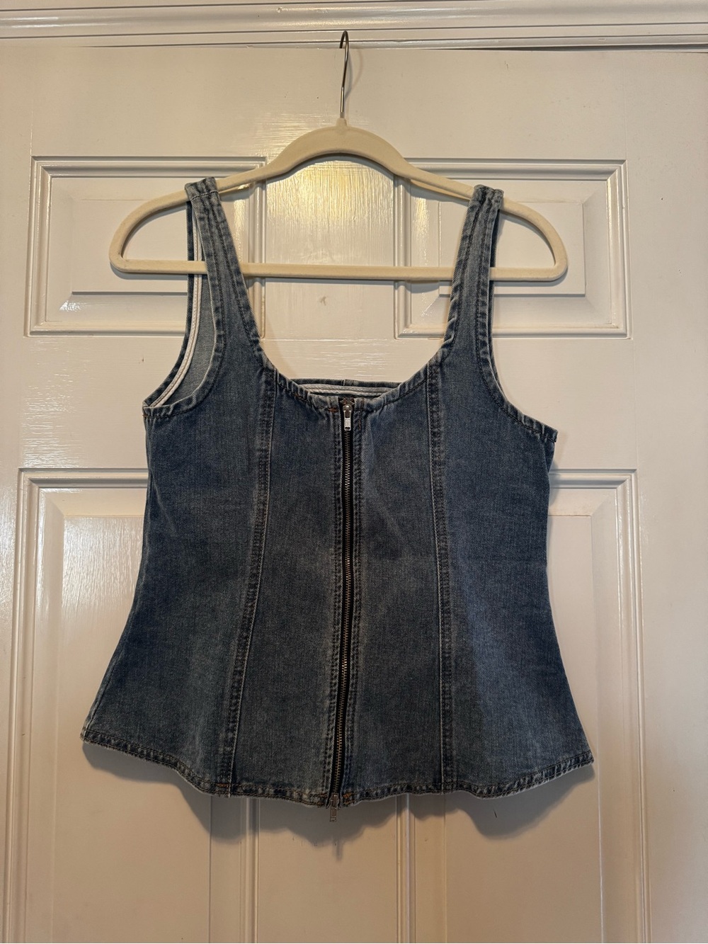 Forever 21 x SHEIN  NWT Light Blue Denim Corset Zip Tank Size Small - Picture 3 of 5